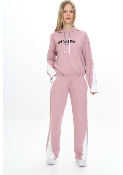 Kız Çocuk %100 Pamuk Kapüşonlu Çıtçıt Detaylı Alt&üst Eşofman TAKIM-179-EŞT-0005 modelleri