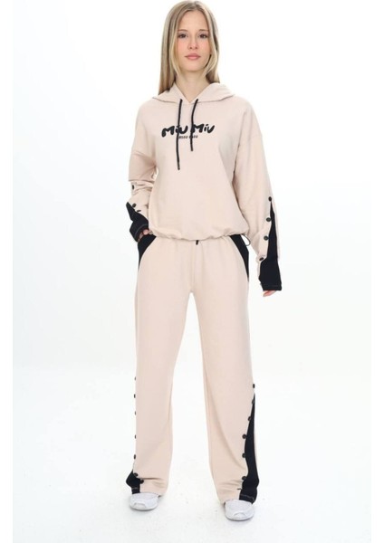 Kız Çocuk %100 Pamuk Kapüşonlu Çıtçıt Detaylı Alt&üst Eşofman TAKIM-179-EŞT-0005 fiyatları