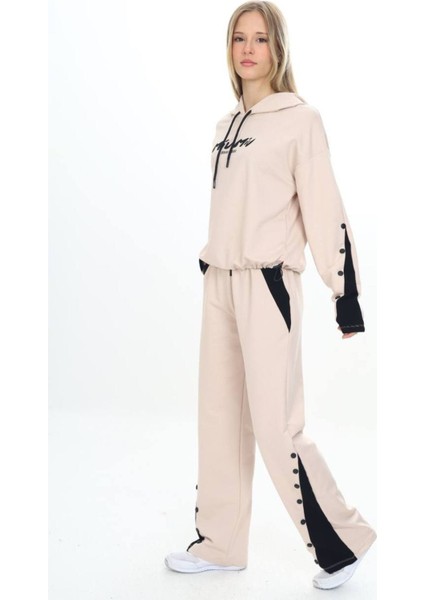 Kız Çocuk %100 Pamuk Kapüşonlu Çıtçıt Detaylı Alt&üst Eşofman TAKIM-179-EŞT-0005 indirimleri