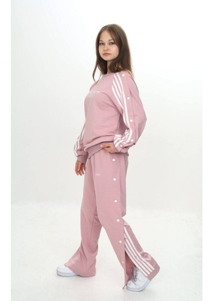 Unisex Çocuk 2 Iplik Çıtçıtlı Alt&üst Eşofman Takımı %100 Pamuk Rahat KALIP-299-EŞT-0006