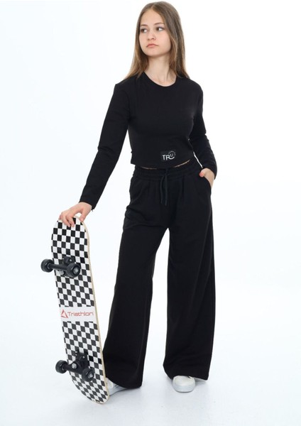 Kız Çocuk Pamuk Croplu Uzun Kol Alt-Üst TAKIM-EŞT-0028