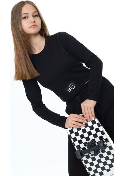 Kız Çocuk Pamuk Croplu Uzun Kol Alt-Üst TAKIM-EŞT-0028 fiyatları