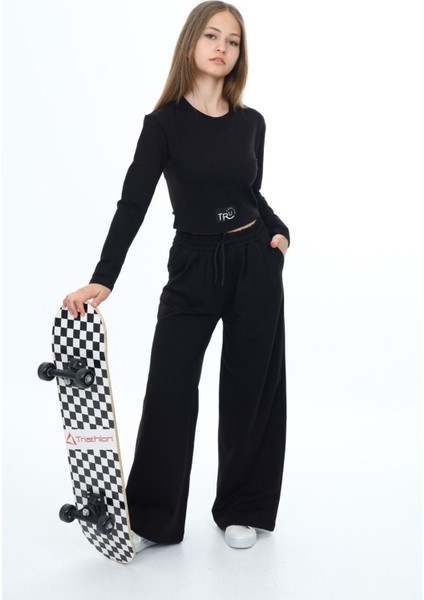 Kız Çocuk Pamuk Croplu Uzun Kol Alt-Üst TAKIM-EŞT-0028 fırsatları