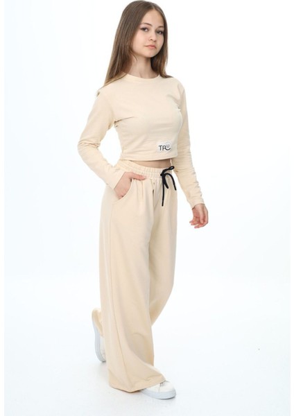 Kız Çocuk Pamuk Croplu Uzun Kol Alt-Üst TAKIM-EŞT-0028