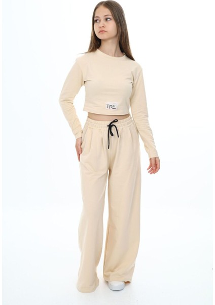 Kız Çocuk Pamuk Croplu Uzun Kol Alt-Üst TAKIM-EŞT-0028 fiyatları