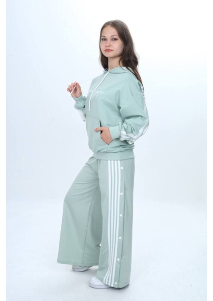 Unisex Çocuk %100 Pamuk Kapüşonlu ve Çıtçıtşı Oversize Alt&üst Trend Eşofman TAKIMI-302-EŞT-0008 fırsatları