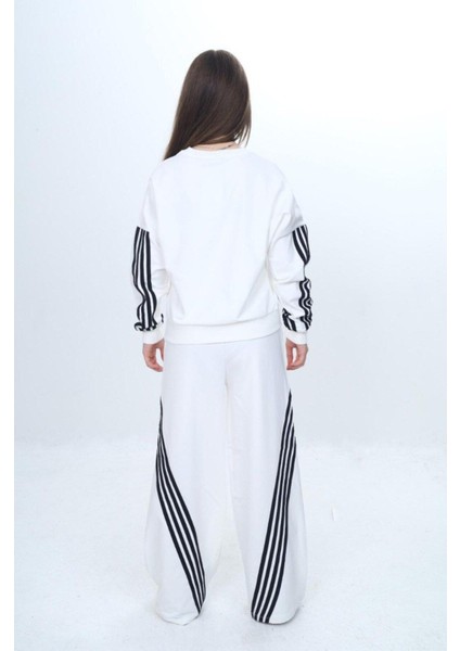 Kız Çocuk %100 Pamuk Şeritli Oversize 2 Iplik Alt&üst Eşofman TAKIMI-305-EŞT-0009 fırsatları