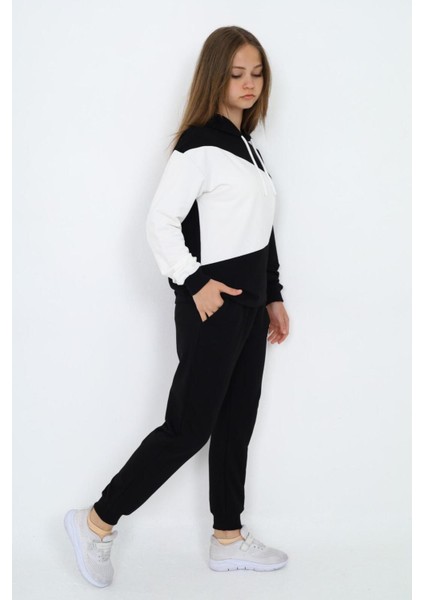 Kız Çocuk %100 Pamuk Garnili Kapüşonlu Uzun Kol Alt&üst Eşofman TAKIM-EŞT-0018 fiyatları