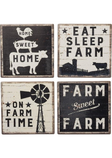 By Kathy Bardak Altlıkları 4'lü Çiftlik Tatlı Çiftliği Seti