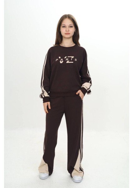 Kız Çocuk %100 Pamuk 2 Iplik Garnili Şeritli At&üst Eşofman Takımı –çift Renkil Alt Üst TAKIM-297-EŞT-0007 fiyatları