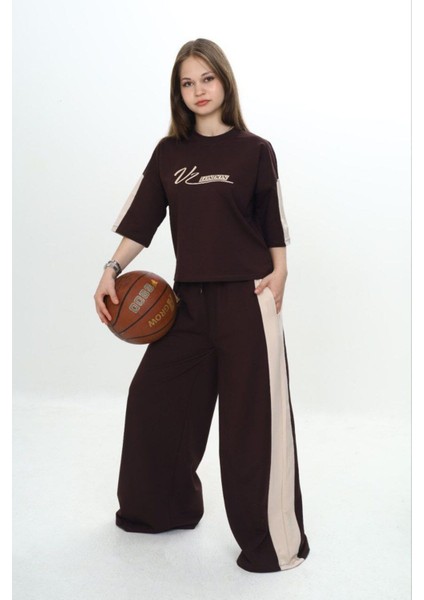 Kız Çocuk %100 Pamuk London Baskılı Oversize Garnili Truvakal Kollu Eşofman TAKIMI-293-EŞT-0010 fiyatları