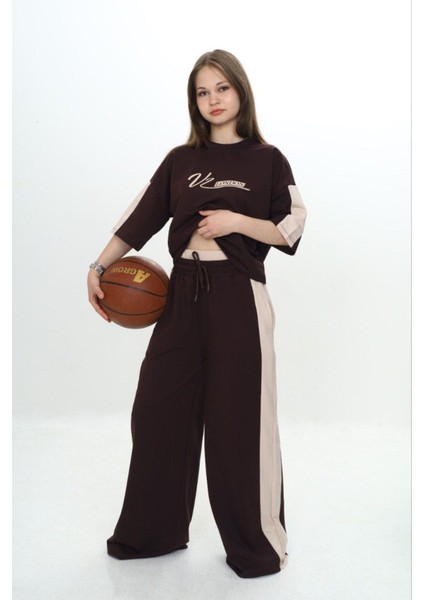 Kız Çocuk %100 Pamuk London Baskılı Oversize Garnili Truvakal Kollu Eşofman TAKIMI-293-EŞT-0010 indirimleri