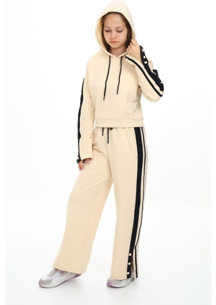 Kız Çocuk %100 Pamuk Kapüşonlu Uzun Kol Oversize Alt&üst Eşofman TAKIMI-EŞT-0020 modelleri