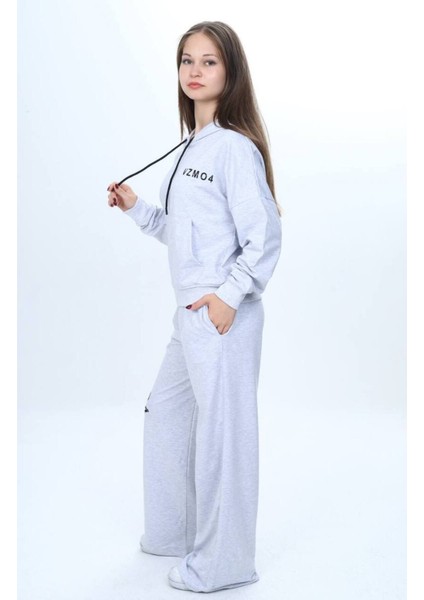 Kız Çocuk %100 Pamuk Kapüşonlu Fermuarlı 2 Iplik Alt&üst Eşofman TAKIMI-309-EŞT-0002