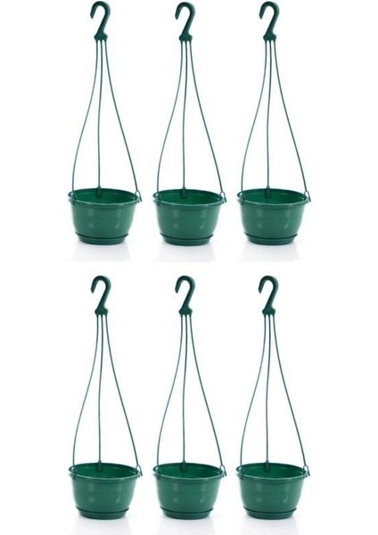 SO-SM01 Safir Makrome Askılı Balkon Saksı 1,7 Lt Yeşil 6 Adet