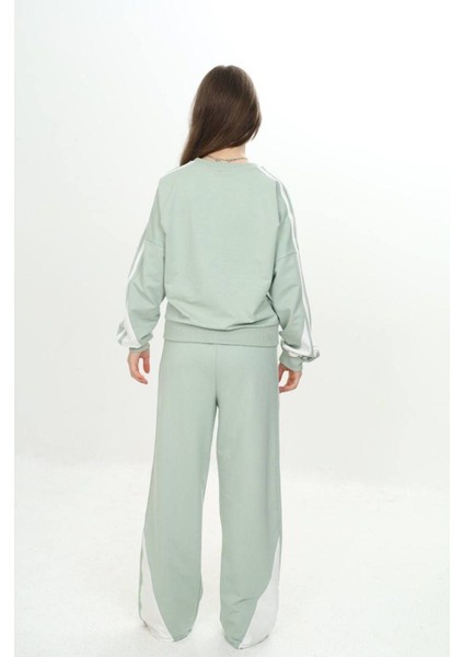 Kız Çocuk %100 Pamuk 2 Iplik Garnili Şeritli At&üst Eşofman Takımı –çift Renkil Alt Üst TAKIM-297-EŞT-0007 indirimleri