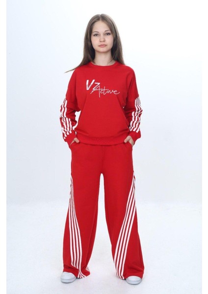 Kız Çocuk %100 Pamuk Şeritli Oversize 2 Iplik Alt&üst Eşofman TAKIMI-305-EŞT-0009 fiyatları