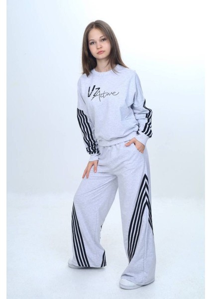 Kız Çocuk %100 Pamuk Şeritli Oversize 2 Iplik Alt&üst Eşofman TAKIMI-305-EŞT-0009 modelleri