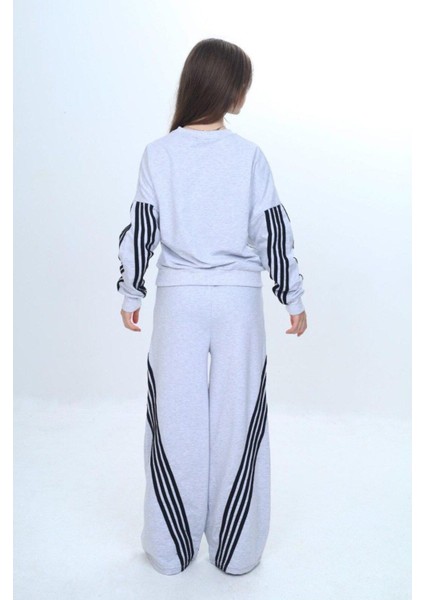 Kız Çocuk %100 Pamuk Şeritli Oversize 2 Iplik Alt&üst Eşofman TAKIMI-305-EŞT-0009 fırsatları