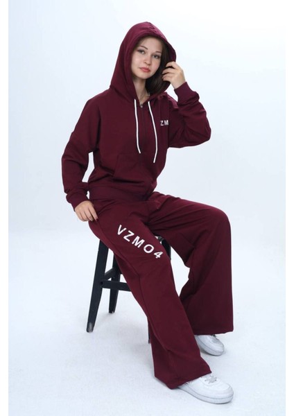 Kız Çocuk %100 Pamuk Kapüşonlu Fermuarlı 2 Iplik Alt&üst Eşofman TAKIMI-309-EŞT-0002