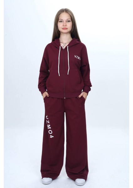 Kız Çocuk %100 Pamuk Kapüşonlu Fermuarlı 2 Iplik Alt&üst Eşofman TAKIMI-309-EŞT-0002 fırsatları