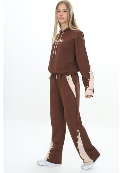 Kız Çocuk %100 Pamuk Kapüşonlu Çıtçıt Detaylı Alt&üst Eşofman TAKIM-179-EŞT-0005 modelleri