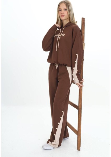 Kız Çocuk %100 Pamuk Kapüşonlu Çıtçıt Detaylı Alt&üst Eşofman TAKIM-179-EŞT-0005 indirimleri