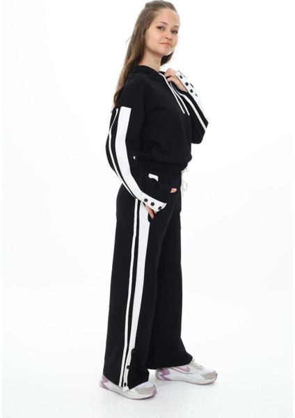 Kız Çocuk %100 Pamuk Kapüşonlu Uzun Kol Oversize Alt&üst Eşofman TAKIMI-EŞT-0020 fırsatları