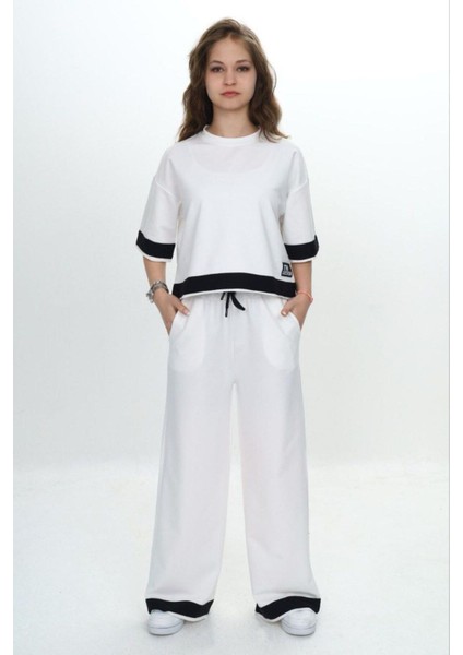 Kız Çocuk %100 Pamuk Kısa Kollu Garnili Truvakar Kol 2 Iplik Alt&üst Eşofman TAKIMI-285-EŞT-0011 fiyatları