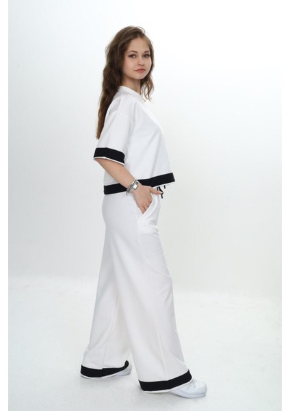 Kız Çocuk %100 Pamuk Kısa Kollu Garnili Truvakar Kol 2 Iplik Alt&üst Eşofman TAKIMI-285-EŞT-0011 modelleri