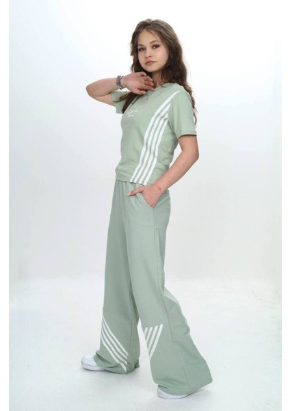 Kız Çocuk Ikili Alt&üst Takım- Pantolon & Kısa Kollu Tişört – %100 PAMUK-EŞT-0030 fiyatları