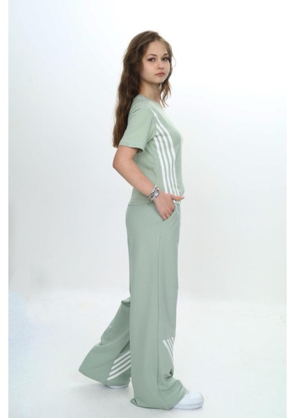 Kız Çocuk Ikili Alt&üst Takım- Pantolon & Kısa Kollu Tişört – %100 PAMUK-EŞT-0030 fırsatları