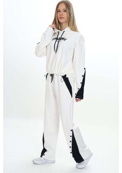 Kız Çocuk %100 Pamuk Kapüşonlu Çıtçıt Detaylı Alt&üst Eşofman TAKIM-179-EŞT-0005 fırsatları