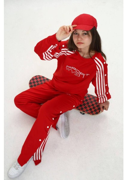 Unisex Çocuk 2 Iplik Çıtçıtlı Alt&üst Eşofman Takımı %100 Pamuk Rahat KALIP-299-EŞT-0006 modelleri