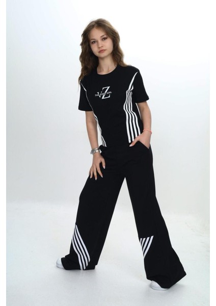 Kız Çocuk Ikili Alt&üst Takım- Pantolon & Kısa Kollu Tişört – %100 PAMUK-EŞT-0030 fırsatları