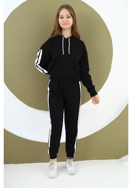 Kız Çocuk %100 Pamuk Kapüşonlu Alt&üst Eşofman TAKIMI-EŞT-0025 fiyatları