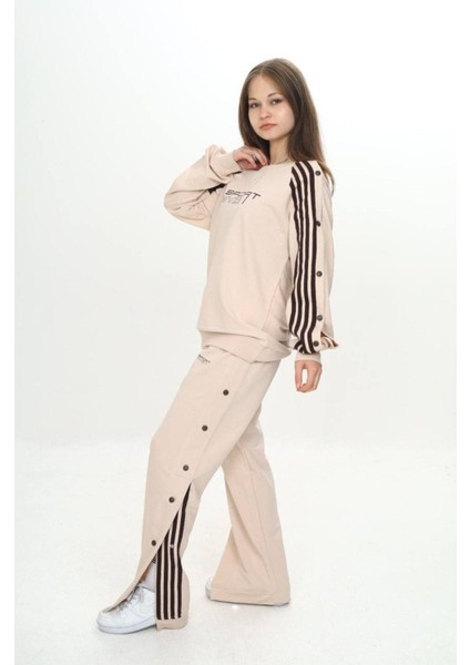 Unisex Çocuk 2 Iplik Çıtçıtlı Alt&üst Eşofman Takımı %100 Pamuk Rahat KALIP-299-EŞT-0006 fırsatları