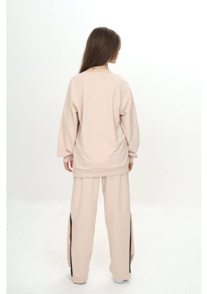 Unisex Çocuk 2 Iplik Çıtçıtlı Alt&üst Eşofman Takımı %100 Pamuk Rahat KALIP-299-EŞT-0006