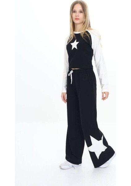 Kız Çocuk %100 Pamuk Uzun Kol Oversize Alt&üst Eşofman TAKIMI-EŞT-0026