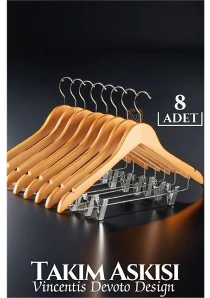 Takım Askısı Ceket Etek Pantolon Kıskaçlı 8 Adet Vincentis Devoto Design fiyatları