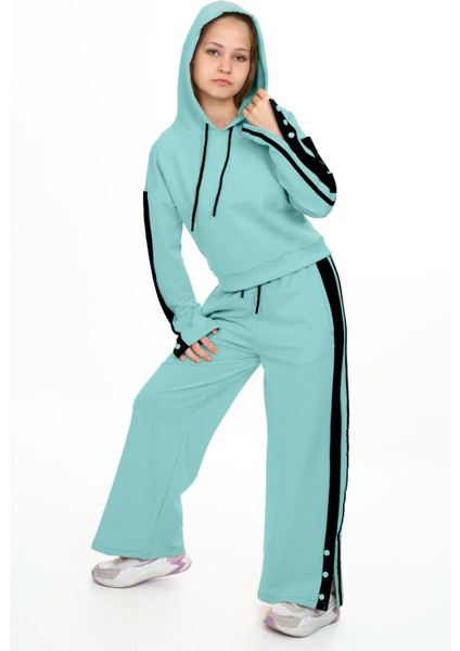 Kız Çocuk %100 Pamuk Kapüşonlu Uzun Kol Oversize Alt&üst Eşofman TAKIMI-EŞT-0020 fırsatları