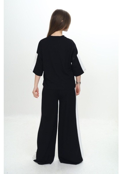 Kız Çocuk %100 Pamuk Kısa Kollu Garnili Truvakar Kol 2 Iplik Alt&üst Eşofman TAKIMI-285-EŞT-0011 indirimleri