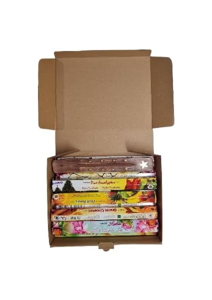 Meditasyon Tütsü Seti, Mindfullness Box 200 Adet - 10 Kutu Karışık Farklı Aromalı Koku + Tik Ağacı Tütsülük fiyatları