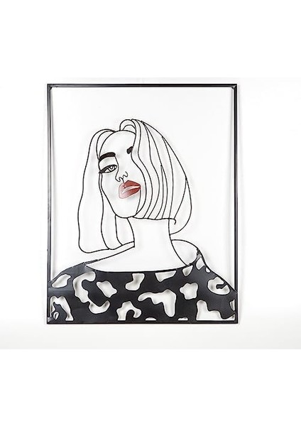 Dekoratif Kadın Figürlü Metal Duvar Panosu Siyah-Kırmızı 60X74X2 Cm. fiyatları