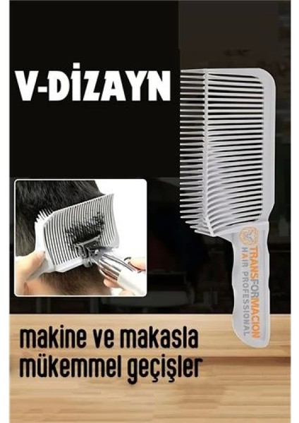 Kuaför Berber V Dizayn Kavisli Kontur Kesim Tarağı