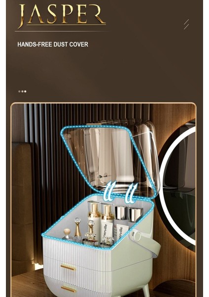 Krem Çekmeceli Makyaj ve Takı Düzenleyici Organizer, Şık ve Pratik Saklama Çözümü