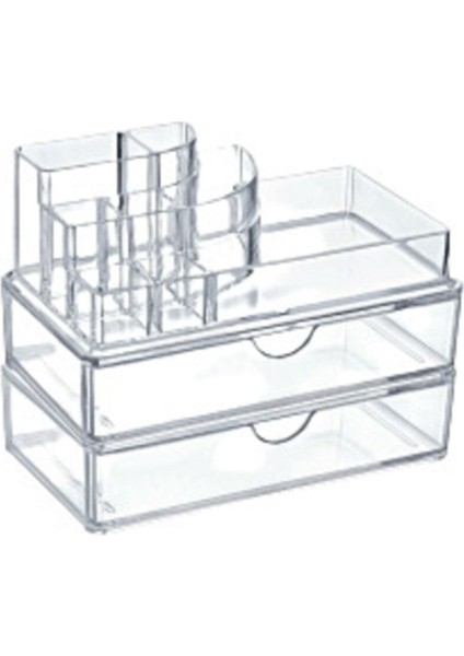 3 Çekmeceli 8 Bölmeli Makyaj ve Takı Organizeri, Şık ve Fonksiyonel Depolama Çözümü