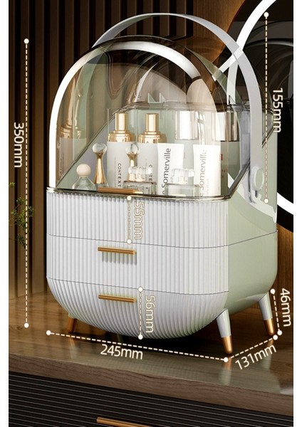 Krem Çekmeceli Makyaj ve Takı Düzenleyici Organizer, Şık ve Pratik Saklama Çözümü