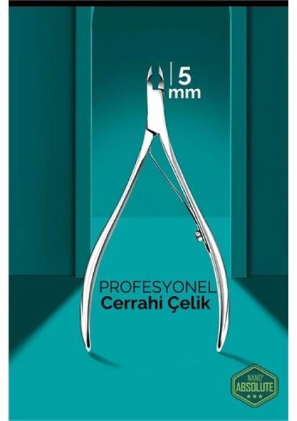 Modacar 5 mm Manikür Pedikür Makası - Et Makası - Kütikül Temizleyici Pens Profesyonel Cerrahi Çelik