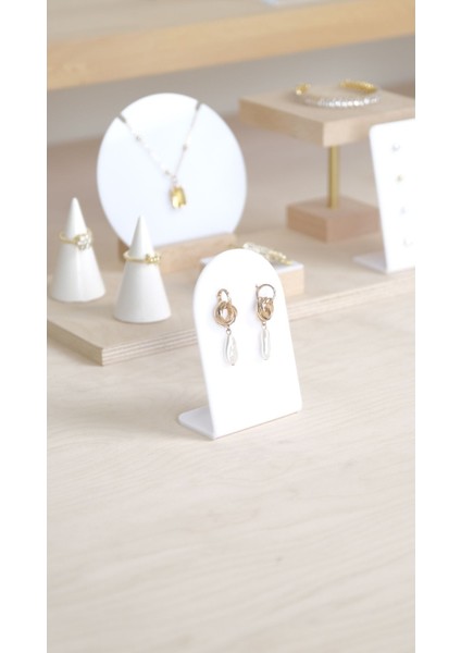 Beyaz Küpe Takı Standı 2'li Organizer Düzenleyici, Şık ve Kullanışlı.